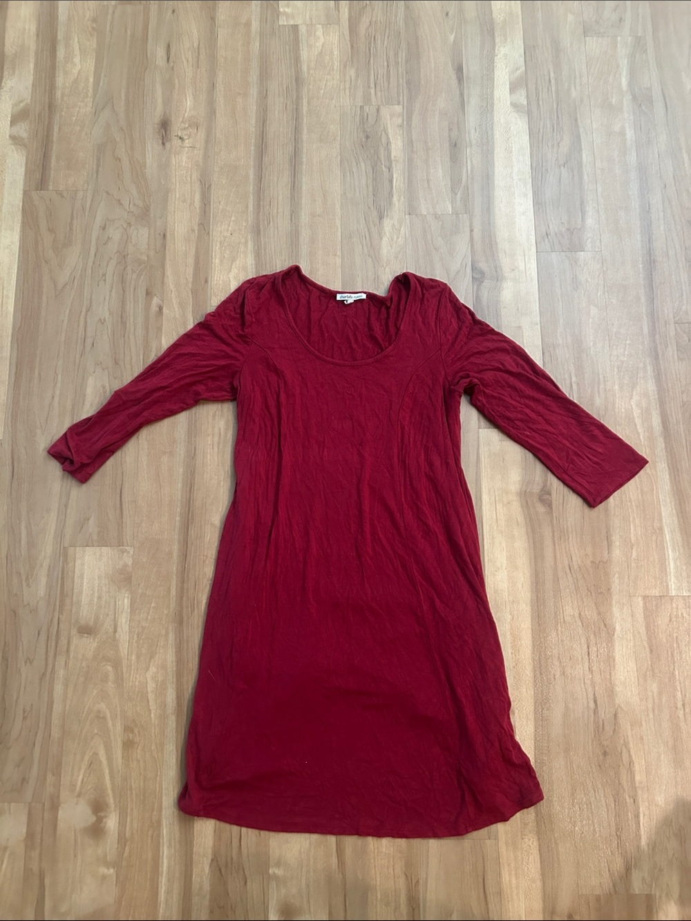 Charlotte Russe Deep Red Scoop Neck Midi Dress